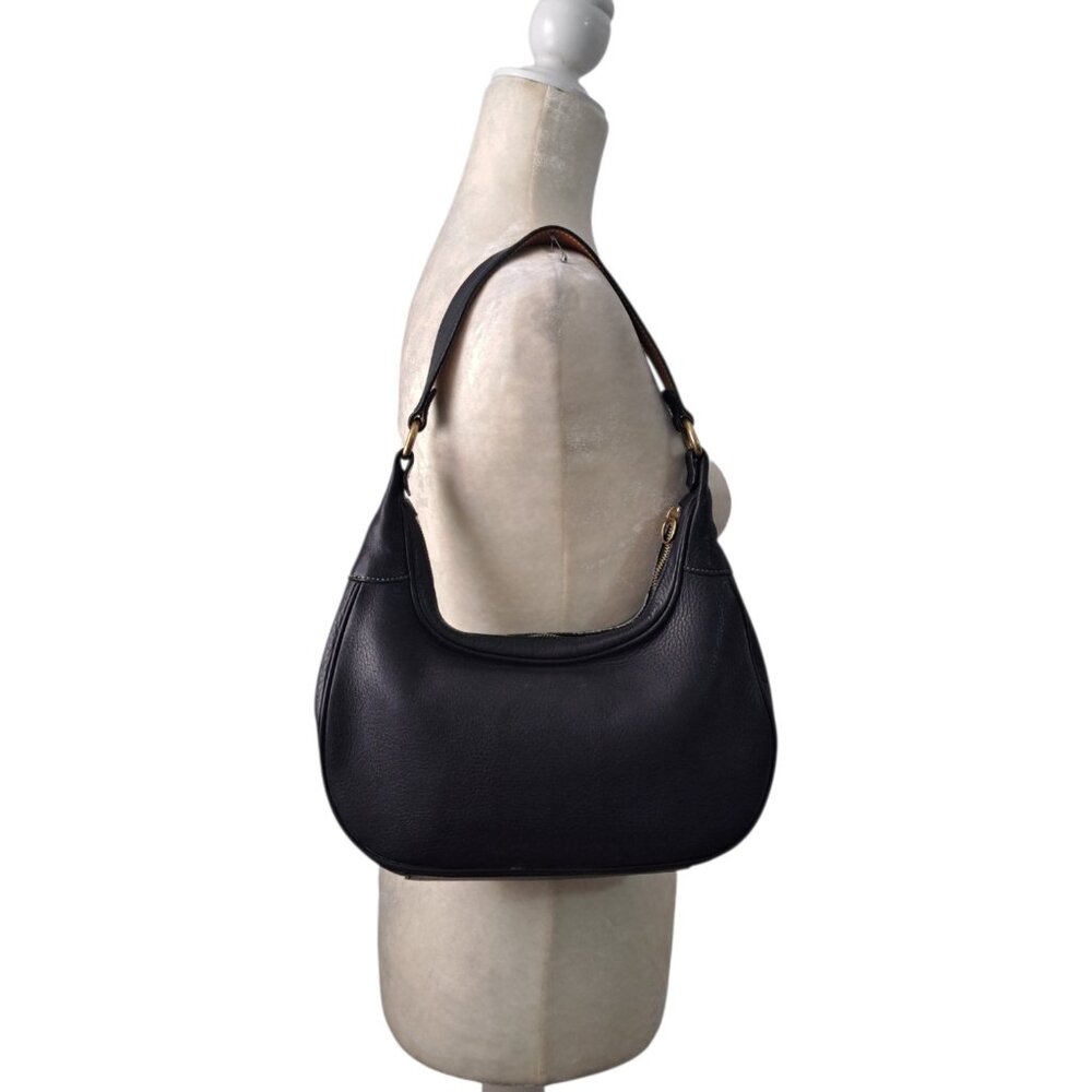 Coach Women's Vintage Black leather Shoulder Hobo Bag Purse C Lining 9624 - Picture 3 of 11